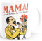 MoonWorks® Kaffee-Tasse Muttertag Pop-Art Print Aufdruck Musik Geschenk für Mama Queen Keramik Weiss standard