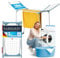 Garrandt Séchoir à linge pliable, à ailes, stable, sur pied, surface de séchage de 16 m, support pour linge domestique, noir, extensible (Nevada bleu)