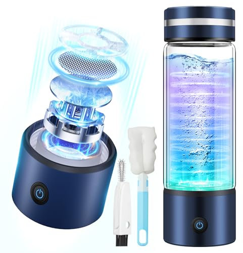 IUHFSIFS 2025 Upgrade Hydrogen Water Bottle with 2 Brushe【No.1 Double Hydrogen Content】Hydrogen Water Bottle UK with TOP SPE PEM Technique suitable, Improve Water in 3 Min for Home