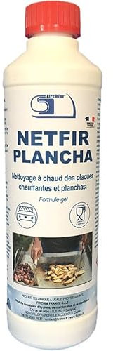 NETFIR-PLANCHA | Gel décapant, nettoyant à chaud des plaques chauffantes et planchas, prêt à l'emploi. Dégraissant Alcalin Puissant | FIRCHIM