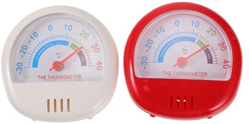 BESTYASH Kühlschrank Thermometer Kunststoff Temperaturanzeige 2 Stück Gefrierschrank Messgerät Kompakt Tragbar