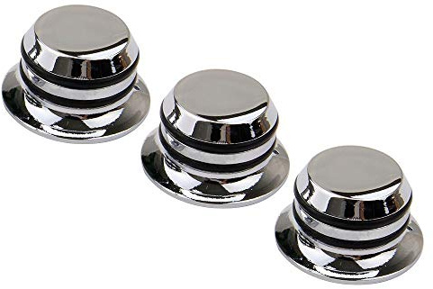 ISTOVO 3Pcs Guitar Metal Top Hat Tone Tuning Knobs For Electric Guitar Lp Chrome