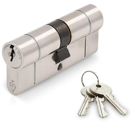 IRONWORX® Spectre Nickel Double Euro Cylinder Door Lock 40mm / 60mm (100mm) | TS007 BSI 1 Star, Police Approved, Maximum-Security | Anti-Snap, Anti-Bump, Anti-Pick, Anti-Drill | 3X Keys