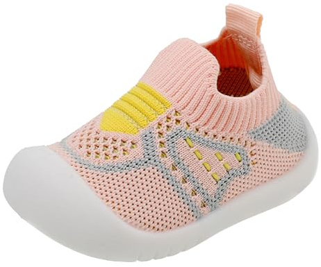 frysen Scarpe Neonato Primi Passi Antiscivolo Morbide Traspiranti Scarpe Bimbo Bimba Comode Pink-20EU