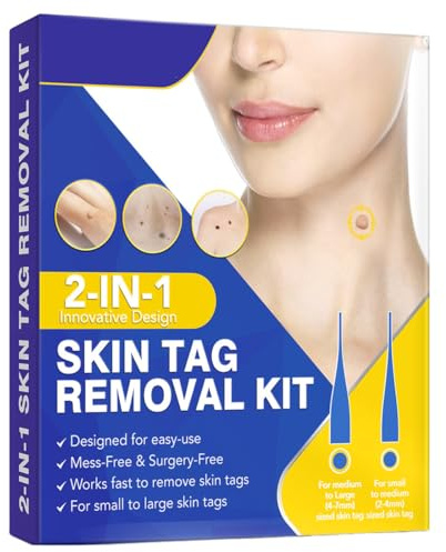 XPEX Skin Tag Remover Kit - Sanft & Chemikalienfrei,2 Größen Für Hauttüpfelchen,Einfache 3-Schritt-Anwendung(Blau)