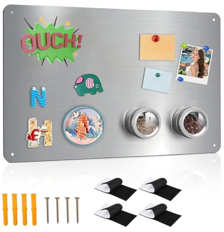 Magnetic Board for Wall 42 x 30 cm, Metal Magnet Wall Board Large A3 Magnets Boards for Fridge Magnets for Kitchen Home Office Kids Bedroom