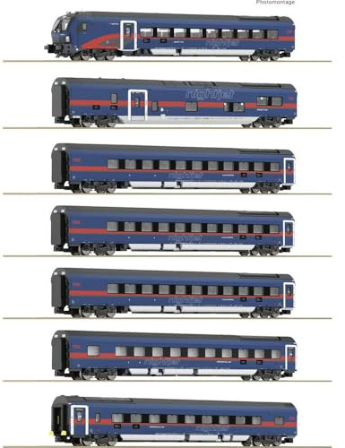 6260065 N 7er Set Personenwagen mit Steuerwagen 'Nightjet', ÖBB, Ep. VI