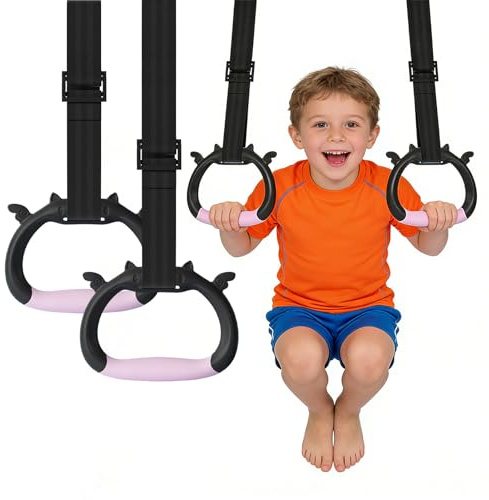 Gymnastics Rings for Kids Bars,Gymnastic Rings Gymnastics Rings,Children's Adjustable Strap Strength Training Rings for Physical Training Used with Indoor Horizontal Bar Load-Bearing 250kg Non-slip