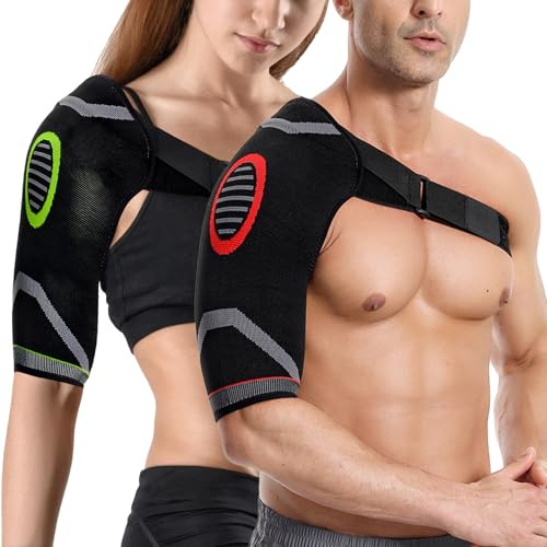 Eniyou 2 PCS Schulterbandage Für Herren Schulterstütze Frauen Schulter Bandage Verstellbar Komfortabel & Leicht Entwickelt Zur Linderung Von Schulterschmerzen Geeignet Für Die Linke & Rechte Schulter