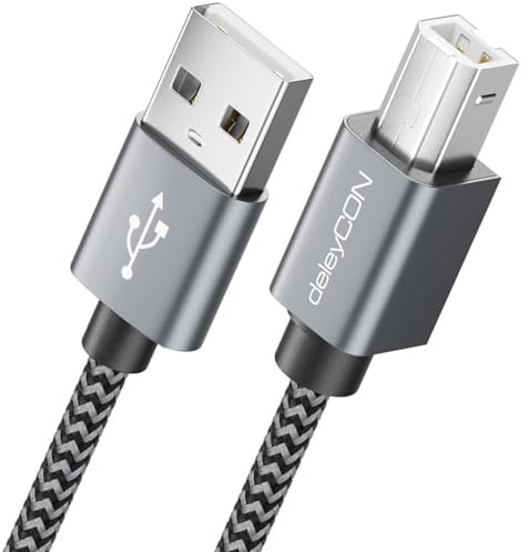 deleyCON 1,5m USB 2.0 Druckerkabel Scannerkabel USB-A auf USB-B | Stecker für Laser Drucker, Scanner, Printer, MIDI, Kopierer und Multifunktionsdrucker