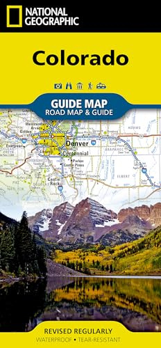 Colorado Map – Waterproof Travel Guide Map by National Geographic | Detailed Road & Recreation Map with Cities, Scenic Byways, and National Parks | ... Foldable Map (National Geographic Guide Map)