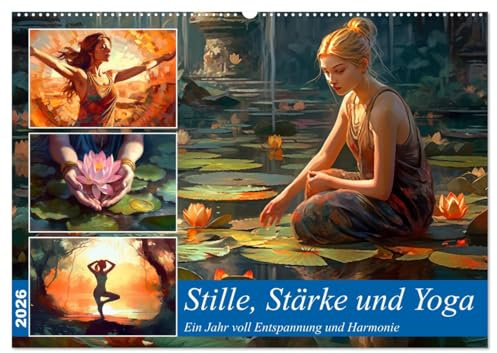 Stille, Stärke und Yoga (Wandkalender 2026 DIN A2 quer), CALVENDO Monatskalender: Ein Jahr für die Reise zur Ausgeglichenheit (CALVENDO Hobbys)