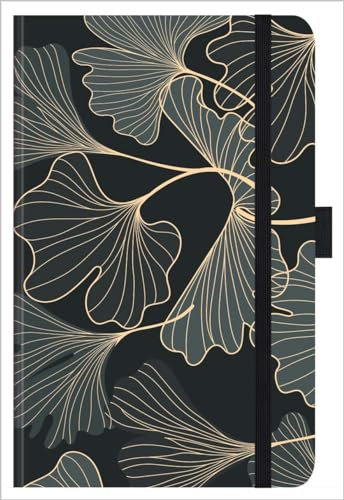 Buchkalender Times Small12 Ginkgo 2024: Terminplaner mit hochwertiger Folienveredelung für echten Glanz. 9 x 14 cm