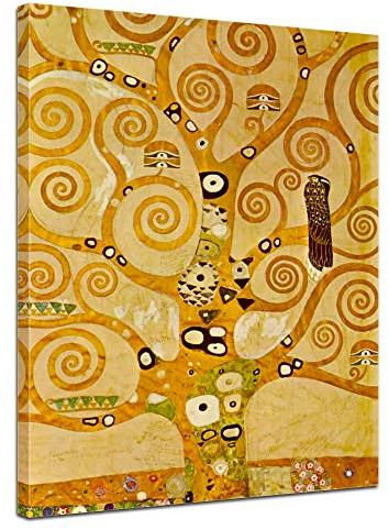 Bilderdepot24 Bild auf Leinwand | Gustav Klimt - Lebensbaum in 30x40 cm als Wandbild | Wand-deko Dekoration Wohnung alte Meister | NEU-180206-30x40-l