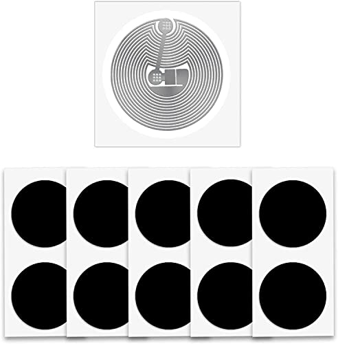 100 Stück NFC Tag Sticker Schwarz NFC Aufkleber Tags Ntag215 Tag NFC Chip 504 Bytes Kompatibel mit TagMo iOS Kurzbefehle App und Alle NFC-fähiges Gerät