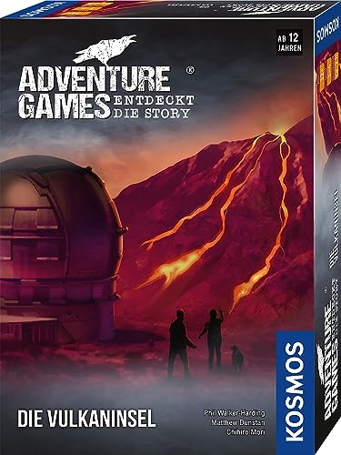 KOSMOS 693169 Adventure Games - Die Vulkaninsel, Entdeckt die Story, Kooperatives Gesellschaftsspiel für 1 bis 4 Spieler ab 12 Jahren, spannendes Abenteuer-Spiel