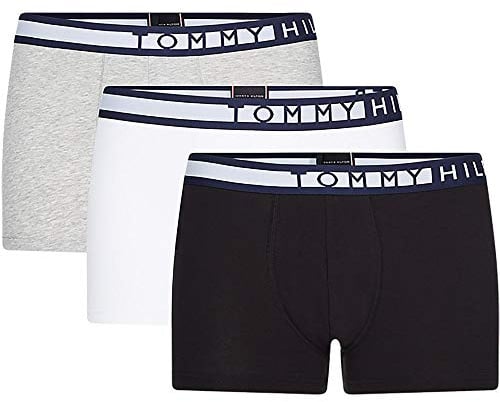 Tommy Hilfiger Herren Boxershorts Trunks Unterwäsche, Blau (Pvh Black/Pvh White/Grey Heather), XXL
