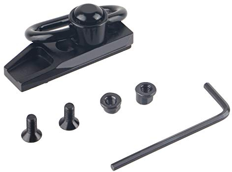 ToopMount Tactical QD Sling Swivel Adapter Mount 360 Rotation Swivel-KeyMod Schnellwechsel-Basisadapter mit Stahlschlingen-Drehgelenk für Airsoft-Jagd