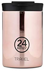 24 Bottles Isolierter Coffee to go Becher 'Travel Tumbler Glow' aus Edelstahl 350 ML, Farbe:Rose Gold