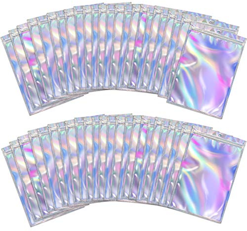 BQTQ Aluminiumfolie Beutel 200 Stück Geruchssichere Beutel mit Reißverschluss Zip Beutel Folie, 6x10cm/7x10cm
