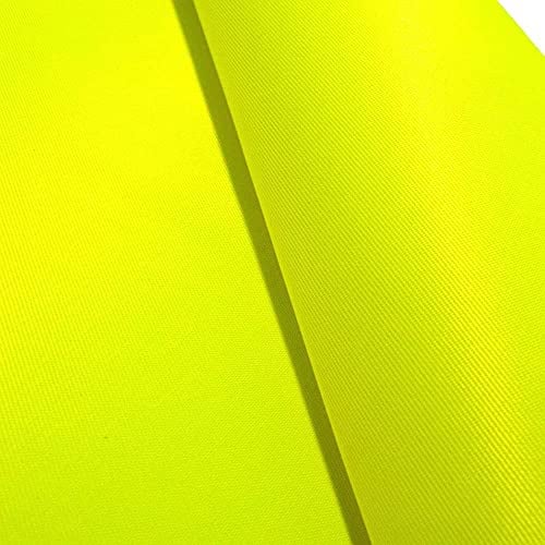 TOLKO Wasserdichter Outdoor Stoff | Robust, Farbecht und UV-beständig | für Regenjacke Plane Regenschutz | Baumwollmischstoff als Meterware 150cm breit (Neon Gelb)
