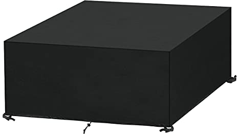 SanGlory Abdeckung Gartenmöbel Wasserdicht Oxford Gewebe UV-Beständiges Gartentische Abdeckhaube Winddicht Abdeckplane Schutzhülle für Gartentische, Sitzgruppe und Möbelsets (250 x 250 x 90cm)