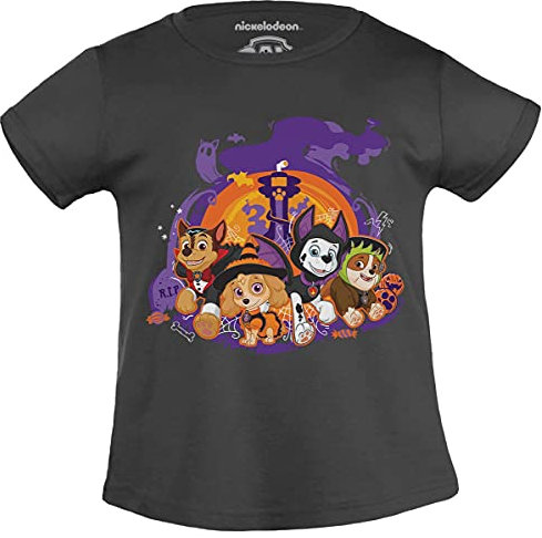 PAW PATROL - Halloween Kostüm Lookout Chase Skye Marshall Rubble Mädchen T-Shirt 94 Schwarz