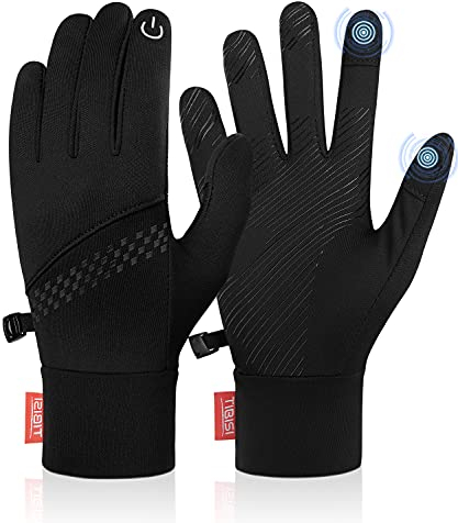 TIBISI Fahrradhandschuhe Winter Thermo für Herren & Damen Warme Winddichter Touchscreen Anti-Rutsch Stoßdämpfend Outdoor Laufen Radsport Mountainbike Handschuhe