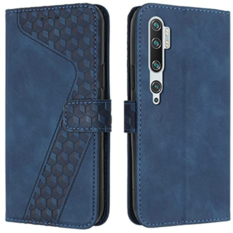 OKZone Kompatibel mit Xiaomi Mi Note 10/Mi Note 10 Pro/Xiaomi Mi CC9 Pro Hülle, PU Leder Handyhülle Tasche Wallet Schutzhülle Flip Cover Klappbar Etui mit Magnet Kartenfach TPU Lederhülle (Blau)
