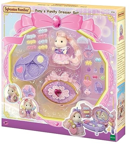 SYLVANIAN Families - La Coiffeuse de la Fille Poney - 5704 - Figurines Prêt à Jouer - Mini Poupées Multicolore