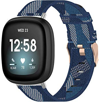 GUKUCA Nylon gewebtes Armband eignet sich für Fitbit versa 4/versa 3, während das Metall Schnalle Nylonband für Fitbit sense 2/sense geeignet ist.