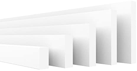 HEXIMO Perfiles planos, perfiles planos de construcción en seco de poliestireno XPS para molduras de techo de pared revestimiento de pared marco estuco (muestra HFL 3)