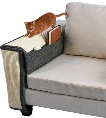 Verbesserter Katzenkratz-Sisal-Sofaschutz, Möbel-Couch-Schutz vor Katzenkratzen, mit natürlichem Sisal, vollständige Abdeckung (rechte Hand)