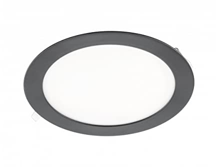 ENERGMiX 12 Watt Runde LED Einbauleuchte slim Panele in schwarz|Ø 168mm|1020 Lumen|Warmweiß (3000 K)
