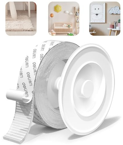deli Double Sided Tape Heavy Duty 3m, Extra Large Nano Double Sided Adhesive Mounting Tape, Clear & Removable Sticky Wall Tape for Hanging Picture Poster Carpet Photo