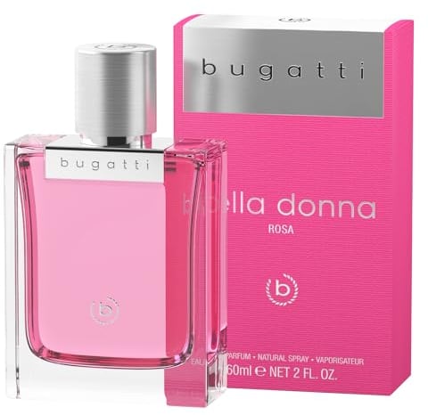 bugatti Parfüm Damen bella donna ROSA edP 60ml I floral-fruchtiges Damen Parfüm für jedes Alter und jeden Anlass I elegante Kombination aus Zitrone, Himbeere, Rosenblättern & Moschus I feminin & warm