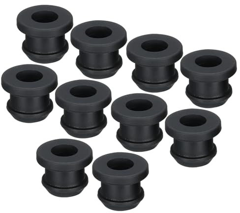 sourcing map 10Pcs Snap Rubber Grommet Plug Mount Dia 9.5mm ID 6.5mm Seal Anti-Scratch for Electrical Box Cable Pipe Black