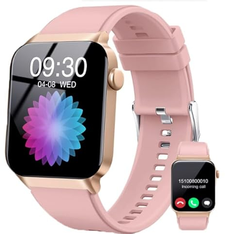 Smartwatch Damen Herren mit Telefonfunktion/Message Reminder, 1,85 Smart Watch, 112+ Sportmodi IP68 Wasserdicht Fitnessuhr, Sportuhr mit Puls-SpO2-Schlaf-Monitor Schrittzähler, Uhr für Android iOS