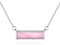 YFN Rose Quartz Bar Necklace for Women Sterling Silver Leverback Pendant Rose Quartz Jewelry Gift (rose quartz)