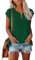 Rapbin Women's T-Shirts Cap Sleeve Summer V Neck T-Shirt Casual Loose Tank Tops Ladies Summer Tunic Top Dark Green M