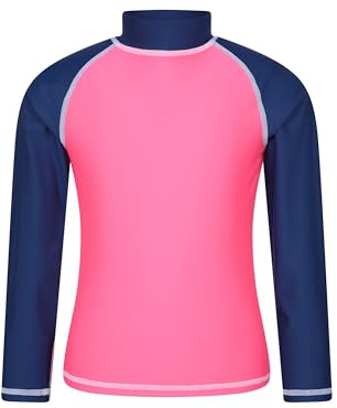 Mountain Warehouse Neoprenanzug Kinder - Langarm-Neoprenanzug mit UV-Schutz Rash Guard, Schwimmanzug für Jungen und Mädchen Dunkel-Pink Kinder 104 EU (3-4 Jahre)