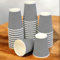 SmartCups 100 x 10oz Disposable Ripple Kraft Triple Walled Paper White & Black Pattern Coffee Cups & Lids (for Tea, Coffee, Cappuccino Hot Drinks, Takeaway & More) Eco Friendly