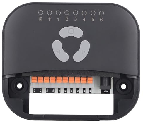 HELEVIA Smart Sprinkler Controller mit Unterstützung für WiFi 6 Zonen Bewässerungstimer, App-Fernbedienung SH-07Z6 Schwarz für Smart Life (EU-Stecker)