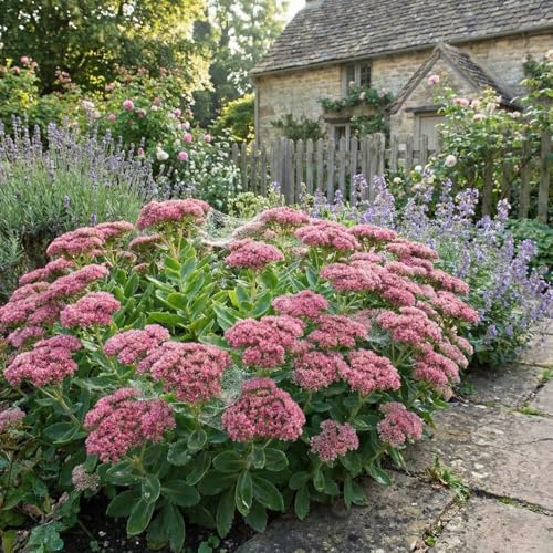 Bloomique - Juego de 6 - Sedum 'Herbstfreude' - Sedum - Sedum - Suculenta - Planta perenne resistente - Altura 10-20 cm - Maceta 9 cm