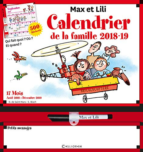 Calendrier de la famille 2018-2019: Max et Lili 17 mois aout 2018 à décembre 2019