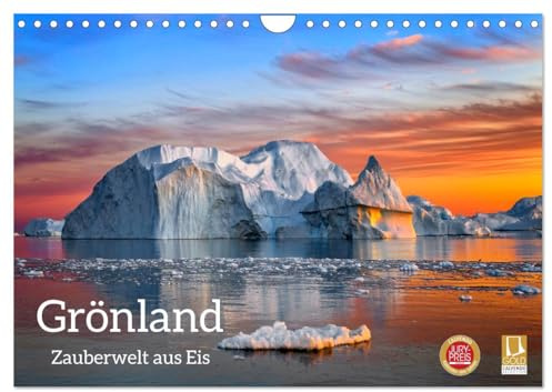Grönland - Zauberwelt aus Eis (Wandkalender 2026 DIN A4 quer), CALVENDO Monatskalender: Wunderschönes Licht und Eisberge rund um Ilulissat in Grönland. (CALVENDO Natur)