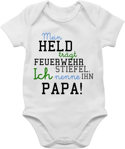 Shirtracer - Baby Body Kurzarm - Mein Held Papa Feuerwehr Junge
