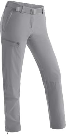Maier Sports Inara Slim, Damen Wanderhose, Wasserabweisende Outdoorhose für Trekking und Hiking, Enganliegender Schnitt, PFC-frei, mSTRETCH pro 4 & Dryprotec, Grau, 22 (W35/L30)