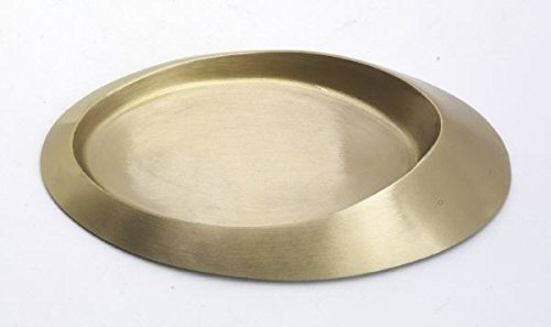 Kerzenteller, Dekoteller, Kerzenuntersetzer oval 19x11 cm, Gold, für Kerzen, Hochzeitskerzen, Taufkerzen
