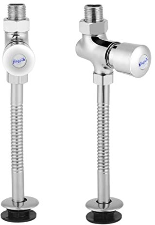 Wytino Urinal Flush, Hand Push Toilet Urinal Flush Valve Solid Zinc Alloy Construction Urinal Flush Valves, Delay Automatic Shutoff